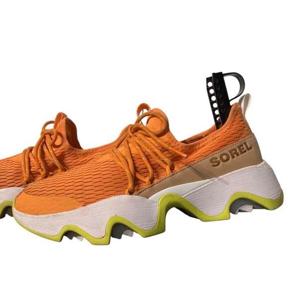 SOREL | Women’s Kinetic Breakthru Sneakers - Orange + Lime Green - Sz 7.5 - Picture 7 of 14